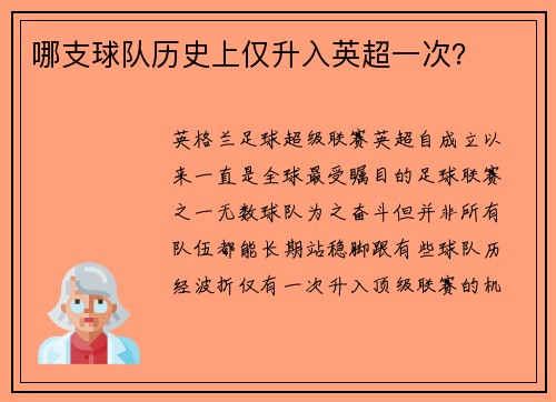 哪支球队历史上仅升入英超一次？